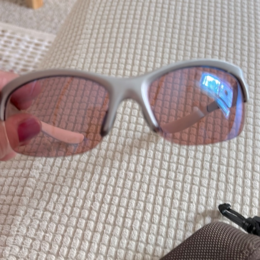 Oakley Commit Sunglasses silver Frames Pink Lenses